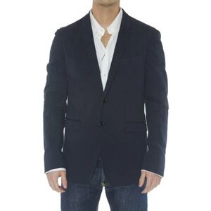 BURBERRY Men's Lightweight Dark Blue with Ultra-Fine Pinstripe Blazer Size 42L